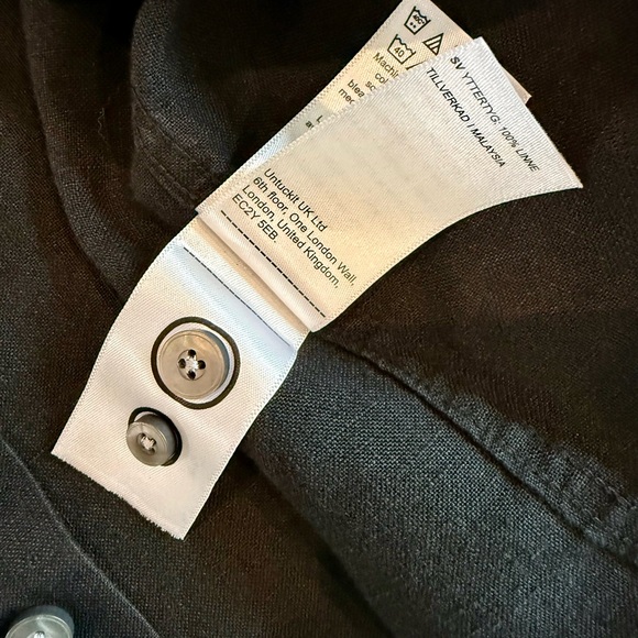 UNTUCKit Men's 100% Linen Black Shirt, Slim Fit, Size Small, Long Sleeve - Picture 12 of 12